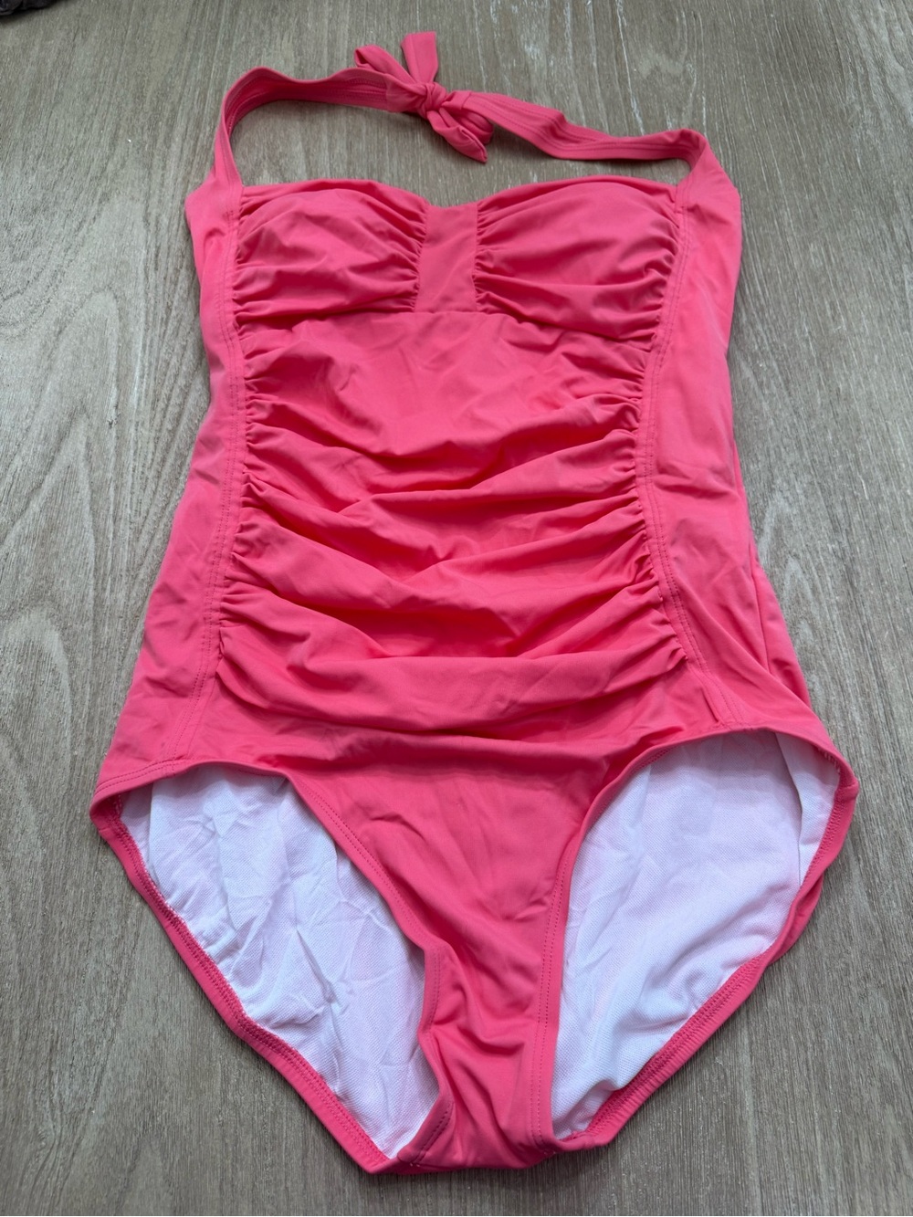 Jantzen Classics Hot Pink Ruched Halter Sweetheart One-Piece Swimsuit size 12